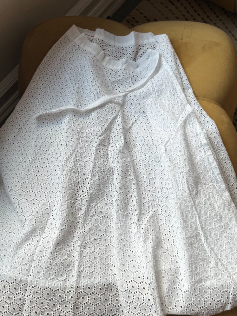 Handmade in Italy Crochet Summer Skirt White OS